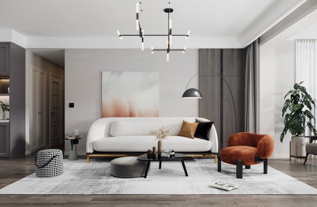 nordic living room 3D Model .c4d .max .obj .3ds .fbx .stl .blend 