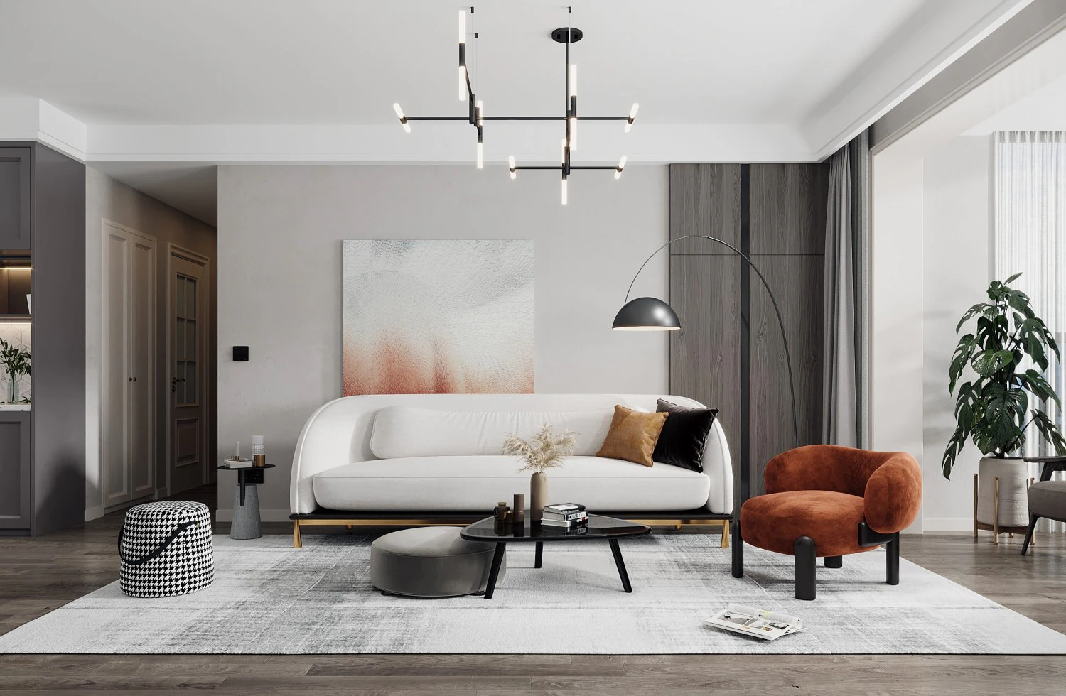 nordic living room 3D Model .c4d .max .obj .3ds .fbx .stl .blend 