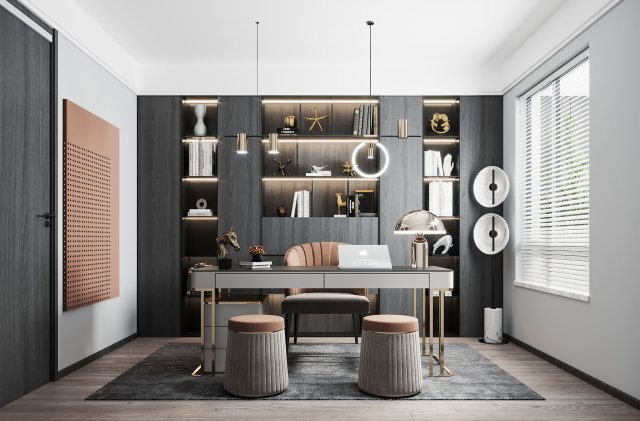 modern office Modelo 3D .c4d .max .obj .3ds .fbx .stl .blend 