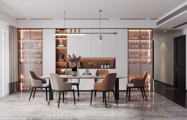 modern restaurant Modelo 3D .c4d .max .obj .3ds .fbx .stl .blend