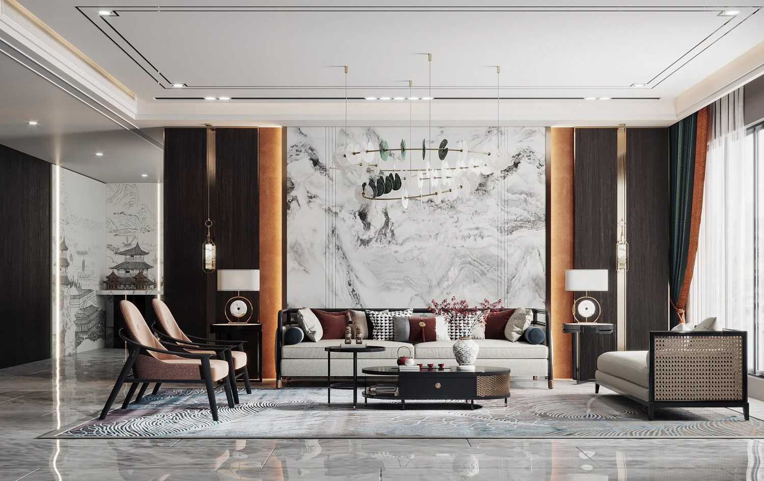 modern living room 3D Model .c4d .max .obj .3ds .fbx .stl .blend 