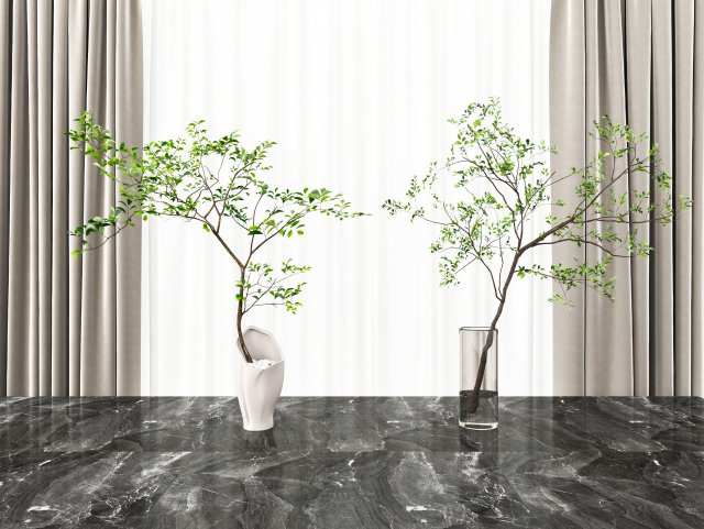 modern plant ornaments 3D Model .c4d .max .obj .3ds .fbx .stl .blend 