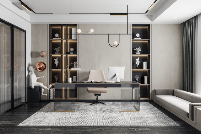 modern office Modelo 3D .c4d .max .obj .3ds .fbx .stl .blend 