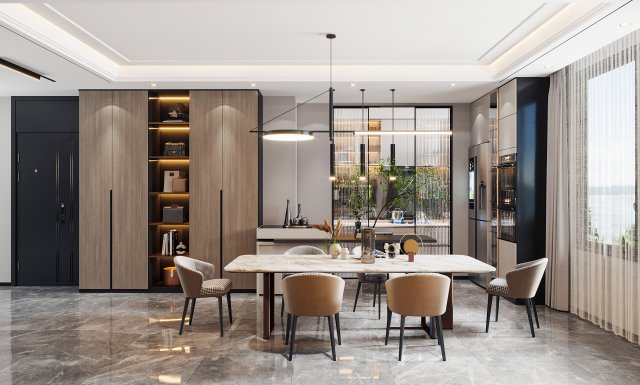 modern restaurant Modello 3D .c4d .max .obj .3ds .fbx .stl .blend 