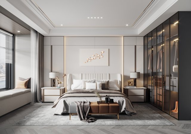 modern bedroom 3D मॉडल .c4d .max .obj .3ds .fbx .stl .blend 