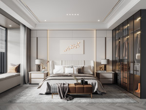 modern bedroom Modello 3D