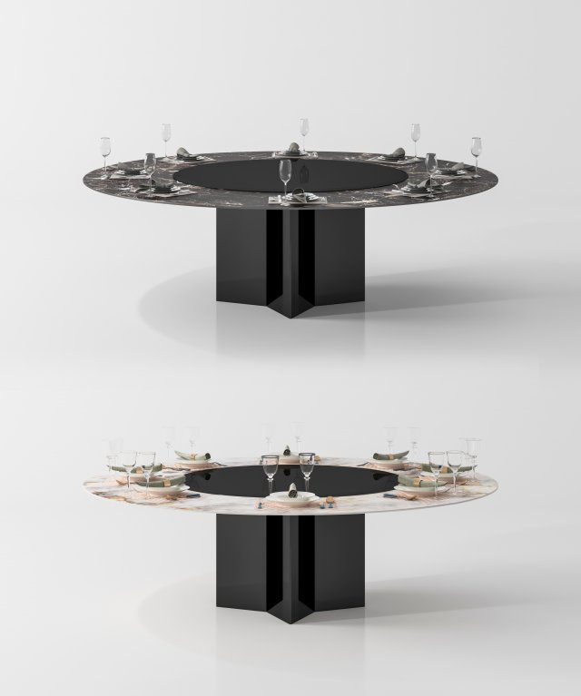 modern dining table 3D Model .c4d .max .obj .3ds .fbx .stl .blend 
