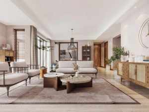 现代客厅 3D 模型