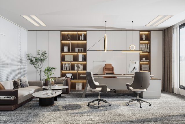 modern office Modello 3D .c4d .max .obj .3ds .fbx .stl .blend 