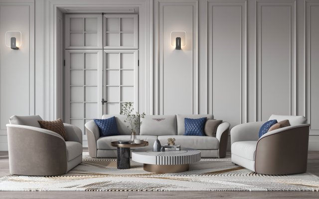 modern living room 3D Model .c4d .max .obj .3ds .fbx .stl .blend