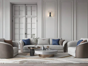 现代客厅 3D 模型