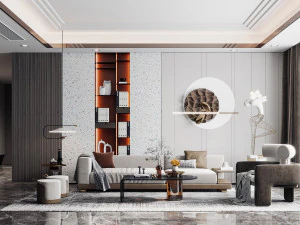 современная гостиная 3D Модель