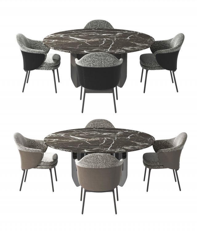modern dining table and chair 3D Model .c4d .max .obj .3ds .fbx .stl .blend 