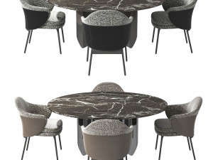 modern dining table and chair 3D Model