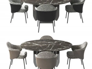 сучасний обідній стіл і стілець 3D Модель