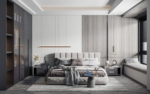 modern bedroom Modèle 3D .c4d .max .obj .3ds .fbx .stl .blend