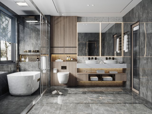 modern toilet bathroom 3D मॉडल .c4d .max .obj .3ds .fbx .stl .blend 