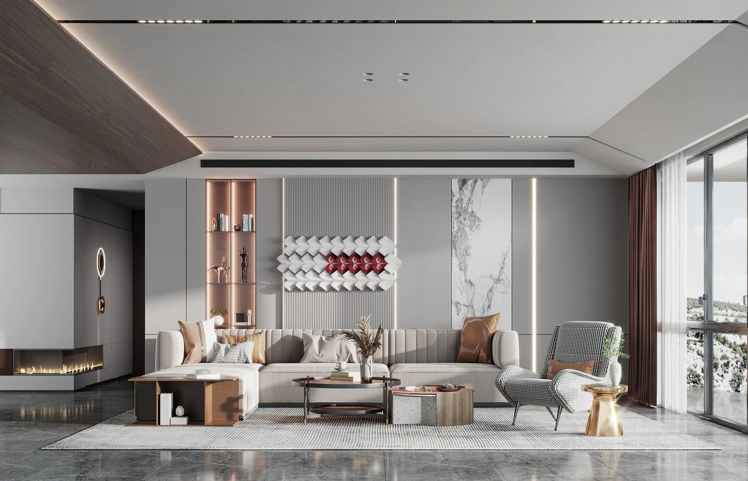 modern living room 3D Model .c4d .max .obj .3ds .fbx .stl .blend