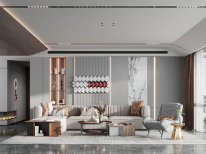 ruang tamu modern Model 3D