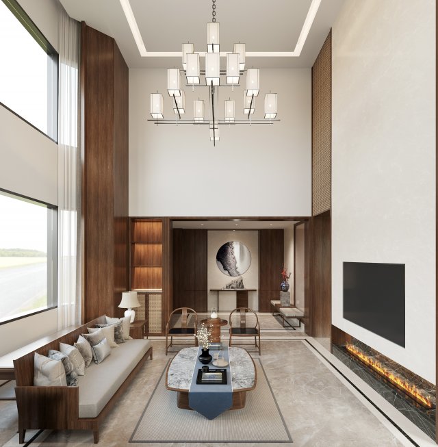 modern living room 3D Model .c4d .max .obj .3ds .fbx .stl .blend 
