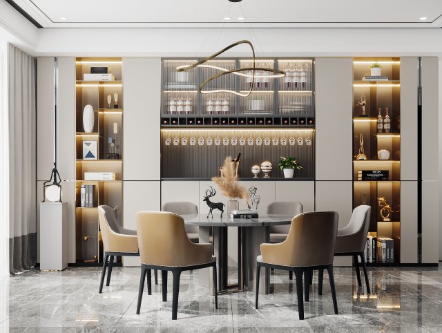 modern restaurant Modello 3D .c4d .max .obj .3ds .fbx .stl .blend 