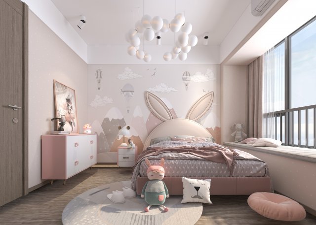 modern childrens room bedroom 3D Model in Bedroom 3DExport