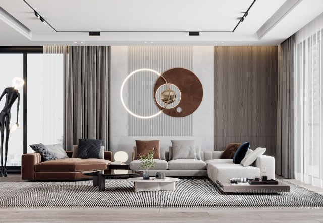 modern living room Modèle 3D .c4d .max .obj .3ds .fbx .stl .blend 
