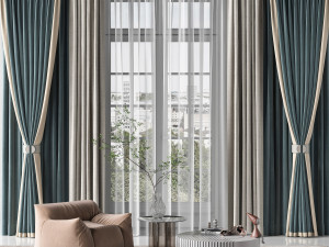 modern curtain 3D Модель