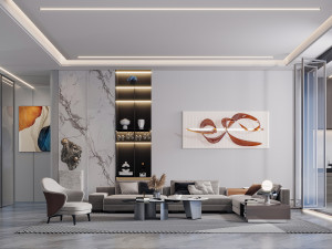 modern living room 3D Model