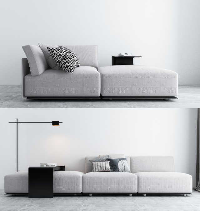 modern sofa 3D 模型 .c4d .max .obj .3ds .fbx .stl .blend 