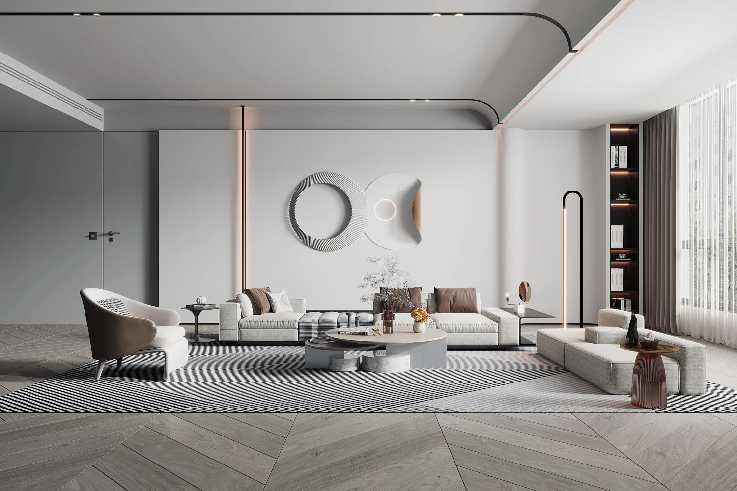 modern living room 3D Model .c4d .max .obj .3ds .fbx .stl .blend 