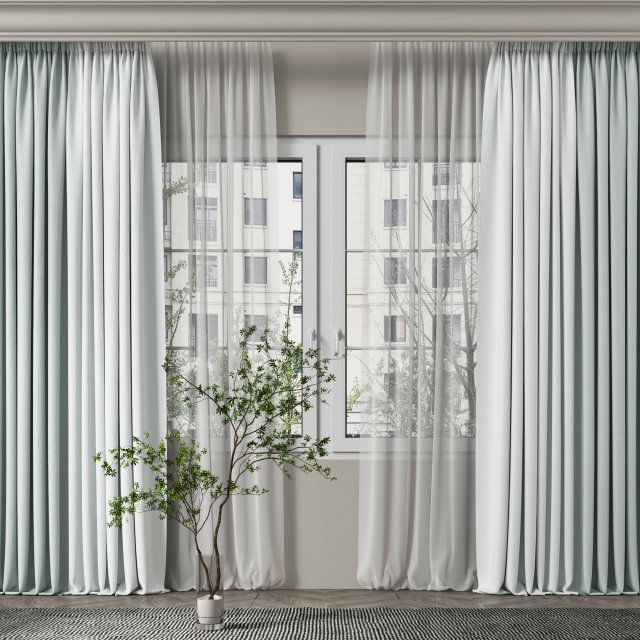 modern curtain Modello 3D .c4d .max .obj .3ds .fbx .stl .blend 