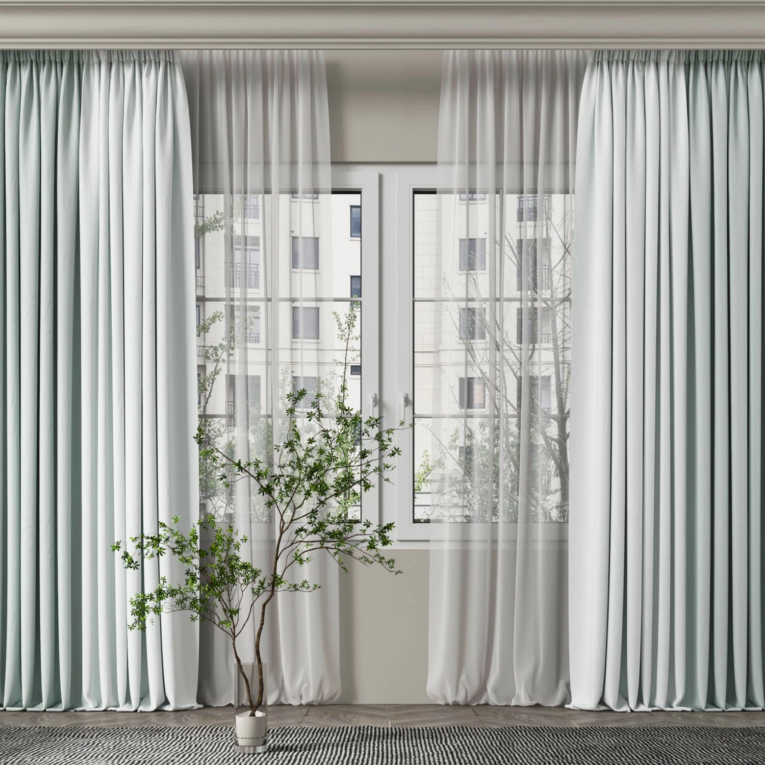 modern curtain 3D Model .c4d .max .obj .3ds .fbx .stl .blend