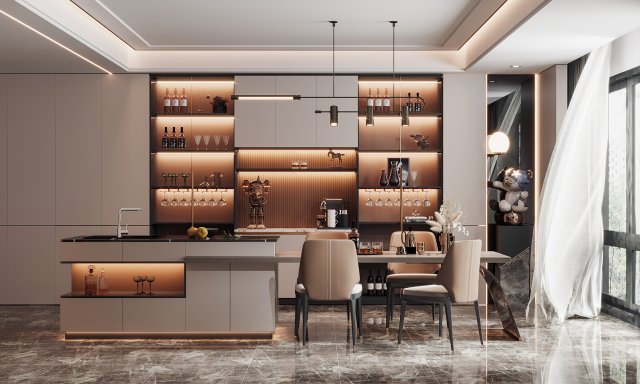 modern restaurant 3D Model .c4d .max .obj .3ds .fbx .stl .blend 