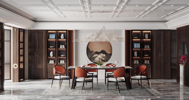 modern restaurant 3D Model .c4d .max .obj .3ds .fbx .stl .blend 