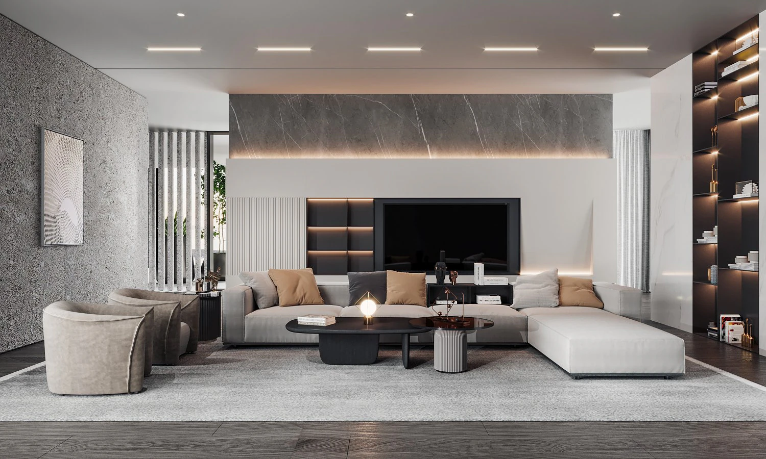 modern living room 3D Model .c4d .max .obj .3ds .fbx .stl .blend 