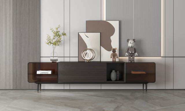 modern tv cabinet 3D Модель .c4d .max .obj .3ds .fbx .stl .blend 