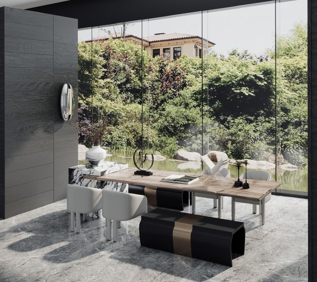 modern reception room Modelo 3D .c4d .max .obj .3ds .fbx .stl .blend 