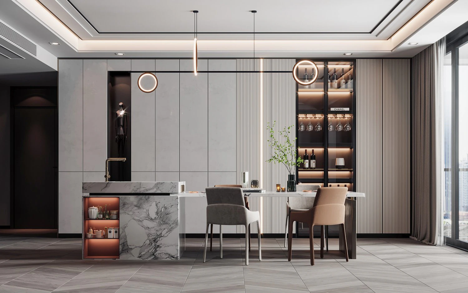 modern restaurant 3D Model .c4d .max .obj .3ds .fbx .stl .blend