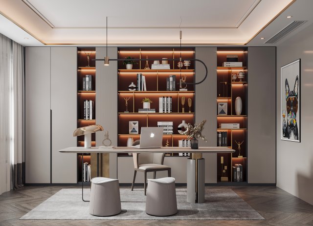 modern office 3D 模型 .c4d .max .obj .3ds .fbx .stl .blend 