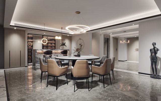 modern restaurant Modelo 3D .c4d .max .obj .3ds .fbx .stl .blend 