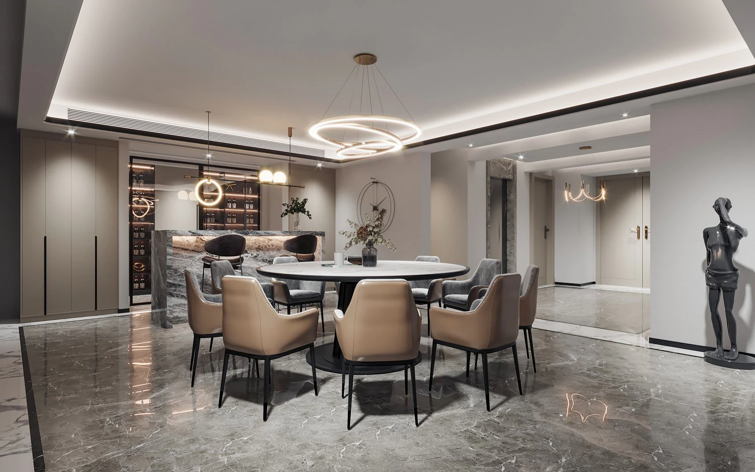 modern restaurant 3D Model .c4d .max .obj .3ds .fbx .stl .blend 