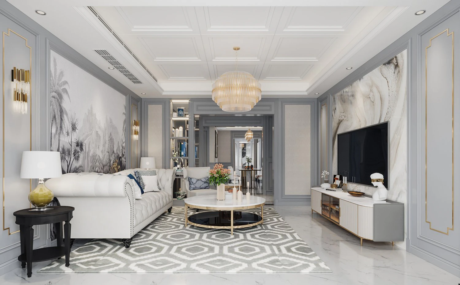american living room 3D Model .c4d .max .obj .3ds .fbx .stl .blend 