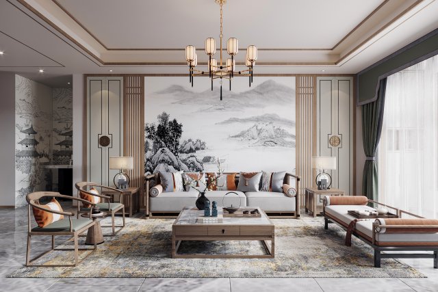 modern living room Modello 3D .c4d .max .obj .3ds .fbx .stl .blend 