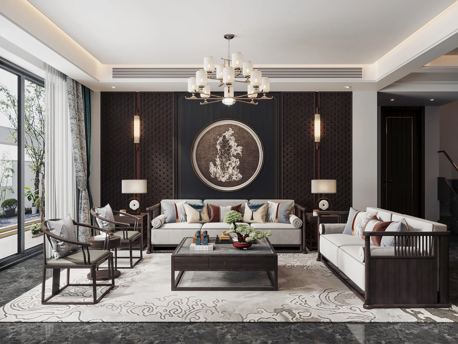 modern living room 3D Model .c4d .max .obj .3ds .fbx .stl .blend 