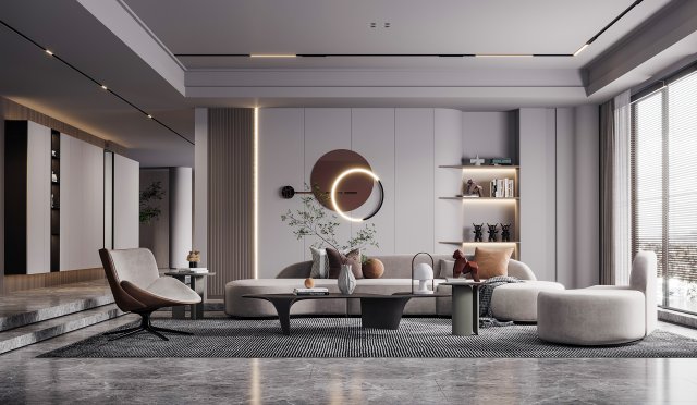 modern living room 3D Modell .c4d .max .obj .3ds .fbx .stl .blend