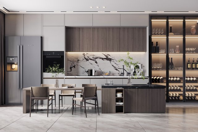 modern restaurant Modèle 3D .c4d .max .obj .3ds .fbx .stl .blend 