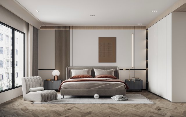 modern bedroom 3D मॉडल .c4d .max .obj .3ds .fbx .stl .blend 