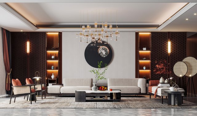 modern living room 3D 모델 .c4d .max .obj .3ds .fbx .stl .blend