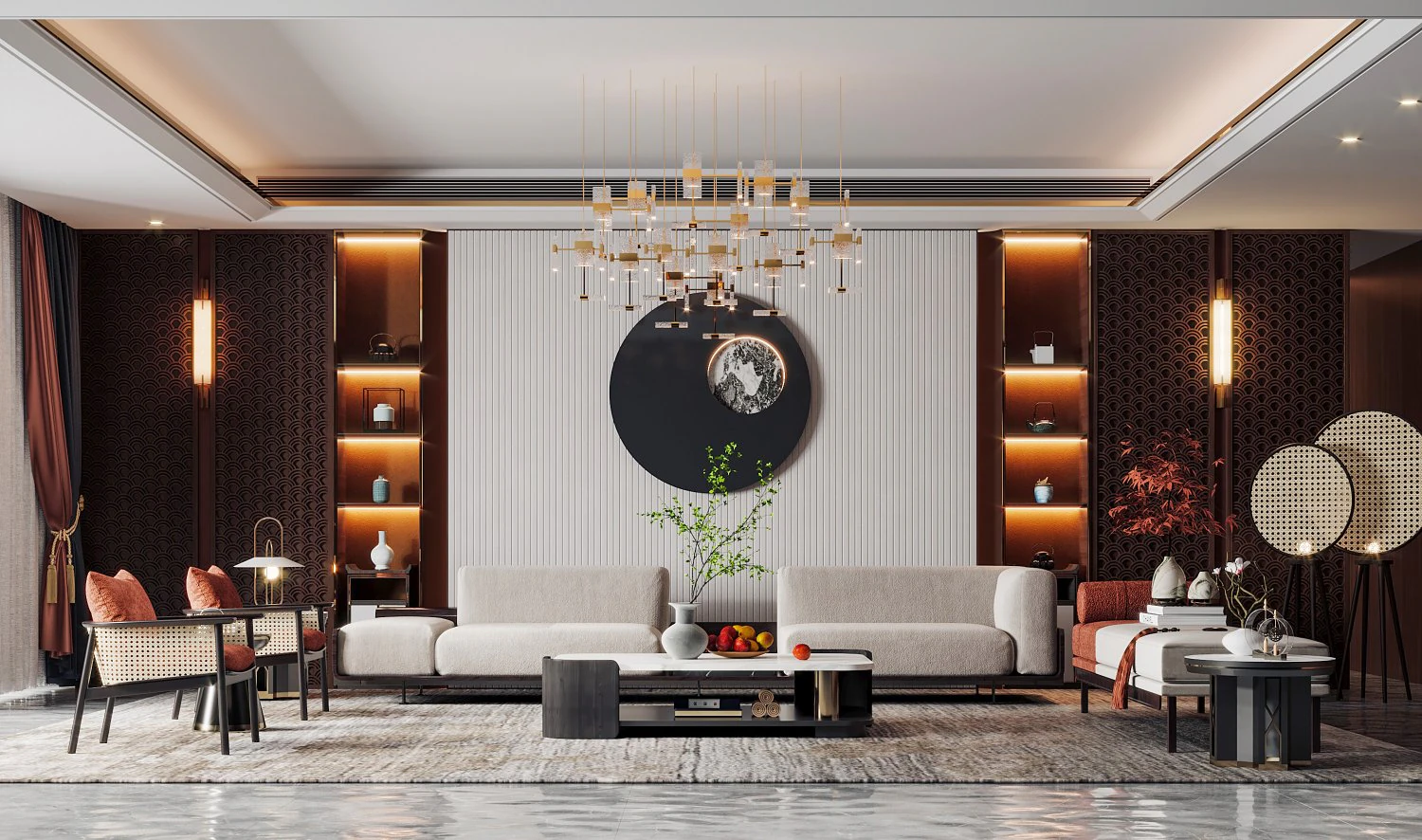 modern living room 3D Model .c4d .max .obj .3ds .fbx .stl .blend 